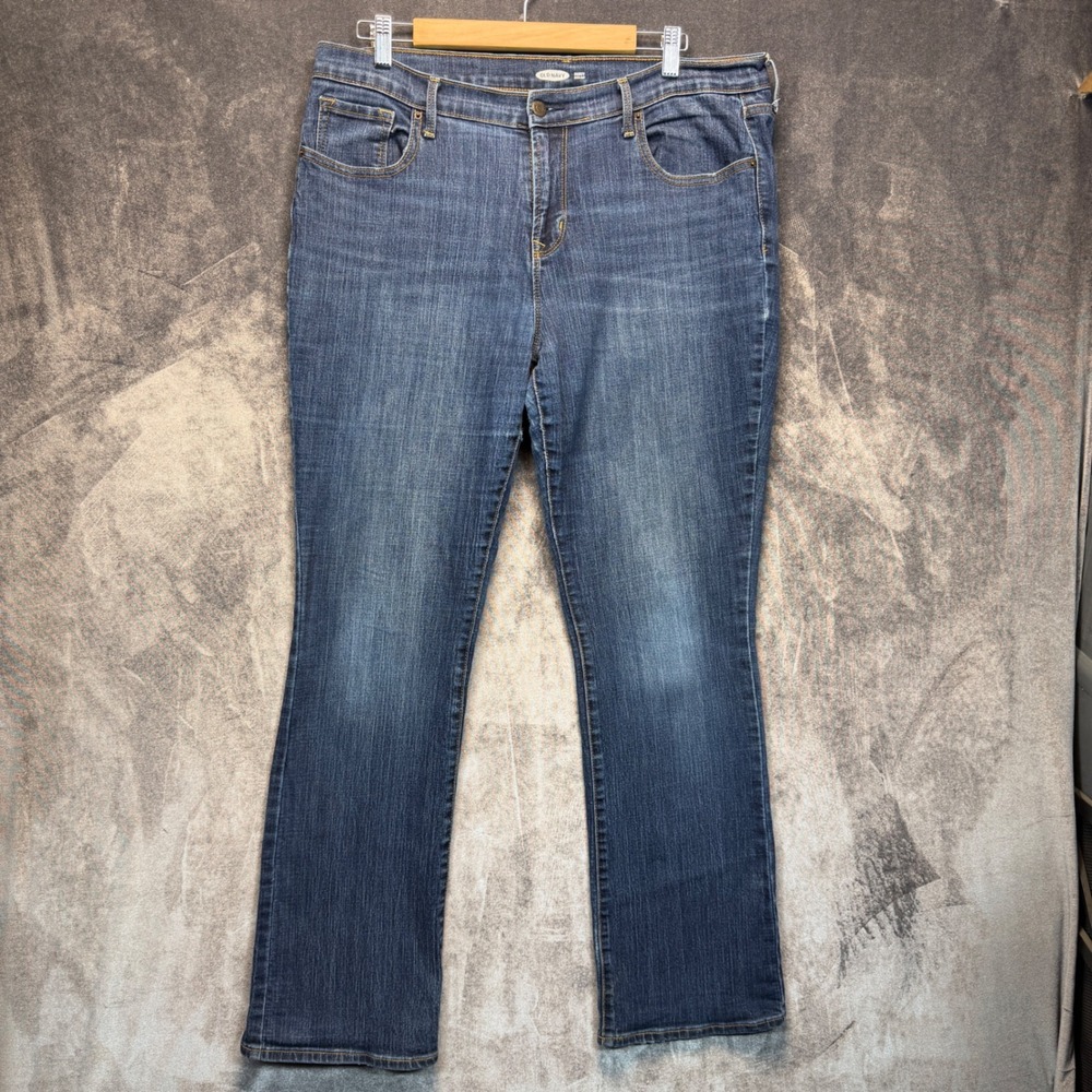 Old Navy Curvy Bootcut Jeans Womens Blue Curvy 14 Denim Stretch Casual